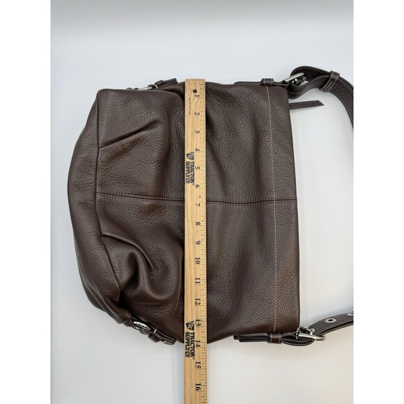 COACH Brown Pebble Leather Convertible Hobo Shoulder Bag F15064 EUC - Picture 13 of 15